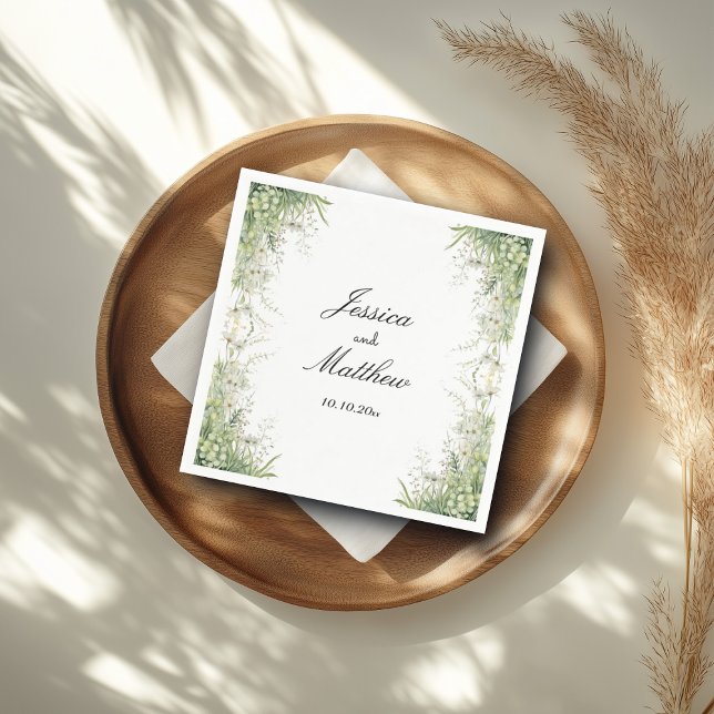 Servilleta De Papel Boda de flores verdes Dusty Sage Green (Subido por el creador)