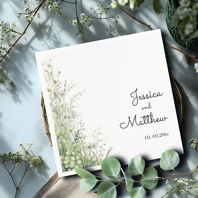 Servilleta De Papel Boda de flores verdes Dusty Sage Green (Subido por el creador)