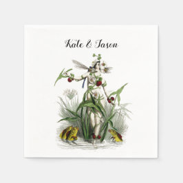 Servilleta De Papel Boda de Flores y Criaturas de Jardín de Hadas Magi