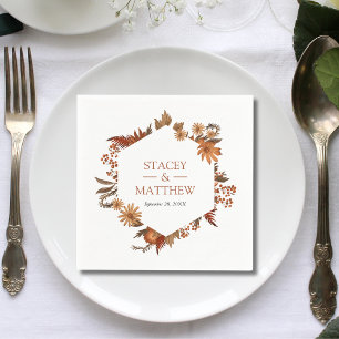 Servilleta De Papel Boda de formas geométricas florales de terracota d