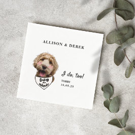 Servilleta De Papel Boda de fotografía de perro con plantilla de honor