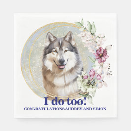Servilleta De Papel Boda de fotografía de perro de Malamute en Alaskan