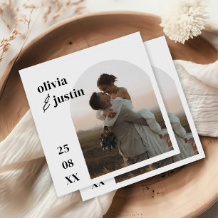 Servilleta De Papel Boda de fotografía Minimalista moderno del Boho Ar