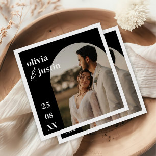 Servilleta De Papel Boda de fotografía Minimalista moderno del Boho Ar