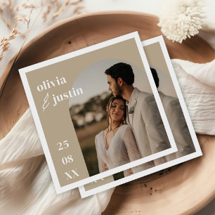 Servilleta De Papel Boda de fotografía Minimalista moderno del Boho Ar