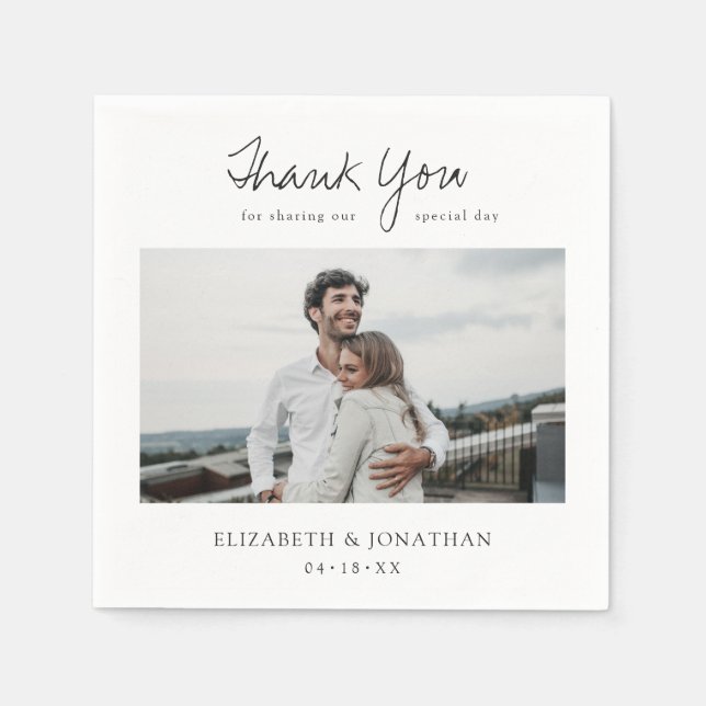 Servilleta De Papel Boda de fotografía personalizado (Anverso)