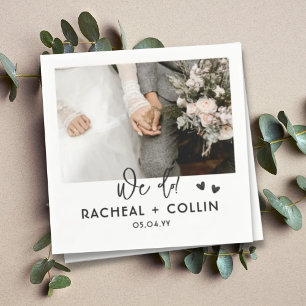 Servilleta De Papel Boda de fotografía Personalizado moderno blanco y