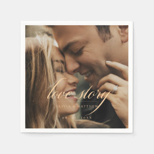 Servilleta De Papel Boda de Fotos Elegante