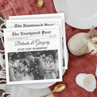 Boda de fotos en blanco y negro de periódico boda