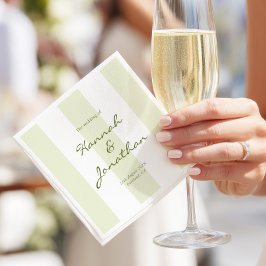 Servilleta De Papel Boda de franja verde oliva