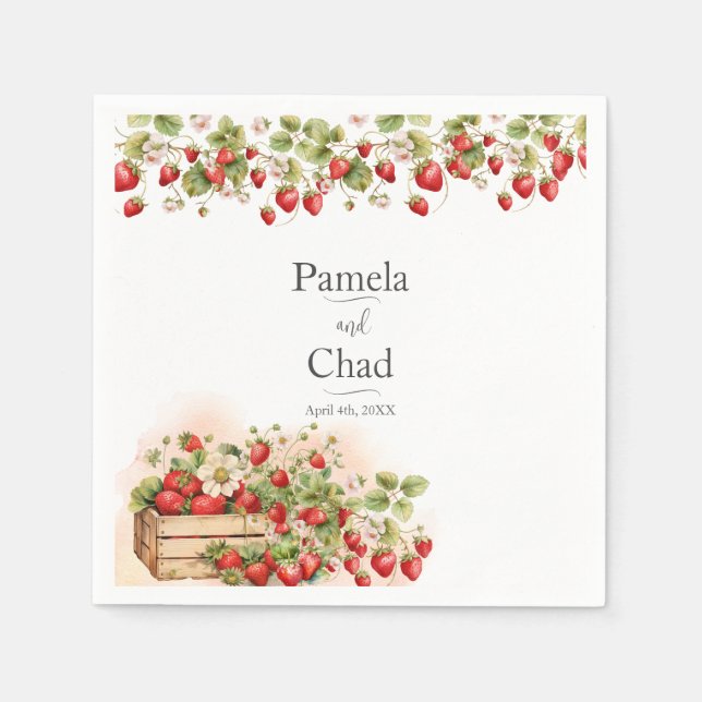 Servilleta De Papel Boda de fresas acuáticas (Anverso)