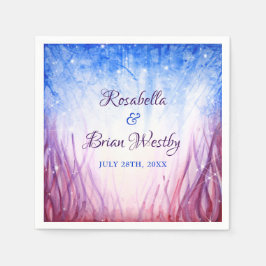 Servilleta De Papel Boda de fuego e hielo | Color azul y rojo