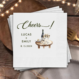 Servilleta De Papel Boda de gafas de vino elegante y moderno