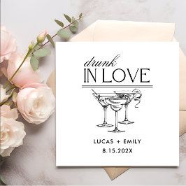 Servilleta De Papel Boda De Gafas De Vino Personalizadas De Borracho E