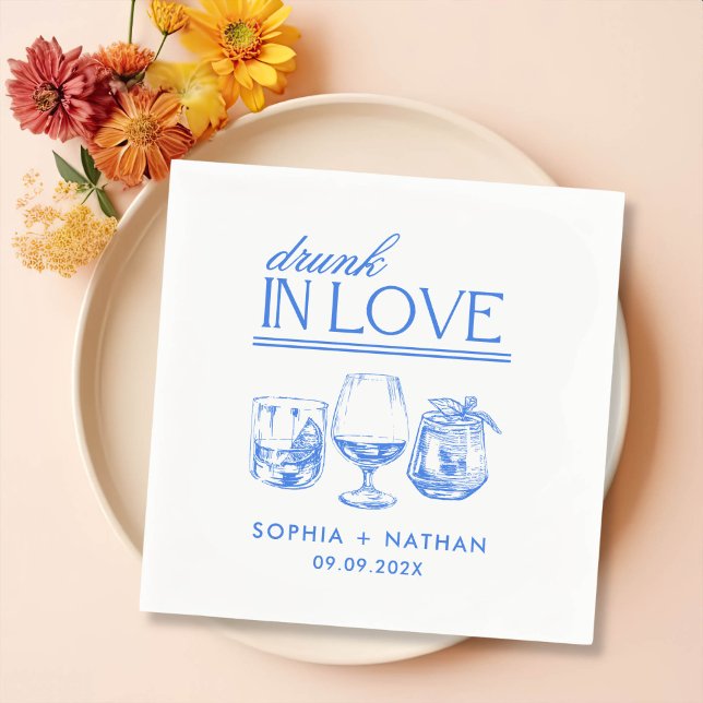 Servilleta De Papel Boda De Gafas De Vino Personalizadas De Borracho E (Subido por el creador)