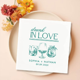 Servilleta De Papel Boda De Gafas De Vino Personalizadas De Borracho E
