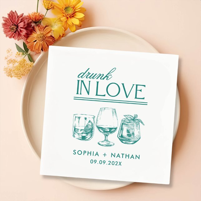 Servilleta De Papel Boda De Gafas De Vino Personalizadas De Borracho E (Subido por el creador)