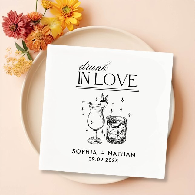 Servilleta De Papel Boda De Gafas De Vino Personalizadas De Borracho E (Subido por el creador)