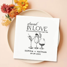 Servilleta De Papel Boda De Gafas De Vino Personalizadas De Borracho E