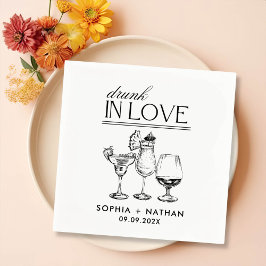 Servilleta De Papel Boda De Gafas De Vino Personalizadas De Borracho E