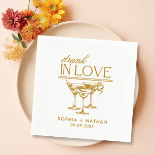 Servilleta De Papel Boda De Gafas De Vino Personalizadas De Borracho E