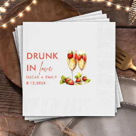 Servilleta De Papel Boda De Gafas Rosadas Personalizadas En El Amor