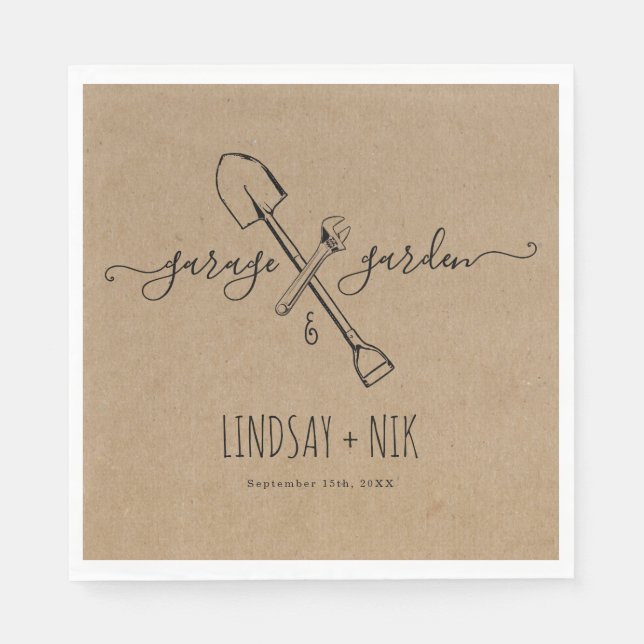 Servilleta De Papel Boda de Garage & Garden / Fiesta para Parejas (Anverso)