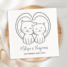 Servilleta De Papel Boda de gato Mascota personalizado simple y modern