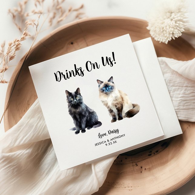 Servilleta De Papel Boda de gato personalizada (Subido por el creador)
