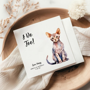 Servilleta De Papel Boda de Gato Personalizada