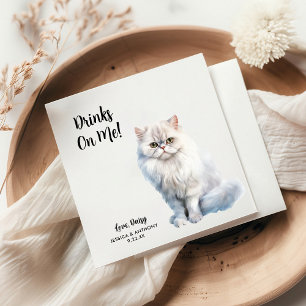 Servilleta De Papel Boda de Gato Personalizada