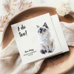Servilleta De Papel Boda de gato personalizado