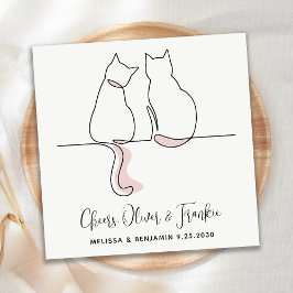 Servilleta De Papel Boda de gatos de vítores Minimalistas simples y pe