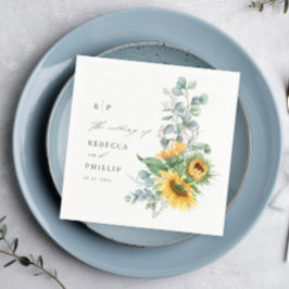 Servilleta De Papel Boda de girasol elegante de eucalipto