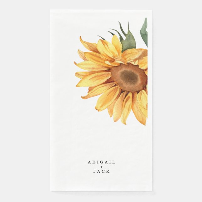 Servilleta De Papel Boda de girasol personalizado (Anverso)