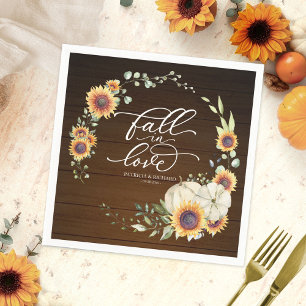 Servilleta De Papel Boda de Girasoles de Calabaza Blanca de Otoño