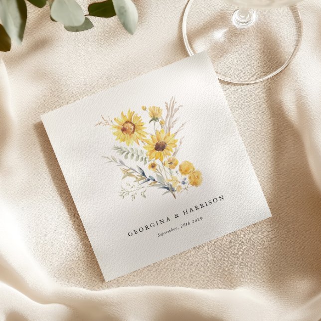 Servilleta De Papel Boda de Girasoles de Fin de Verano (Subido por el creador)