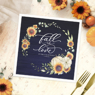 Servilleta De Papel Boda de girasoles de verde follaje enamorada