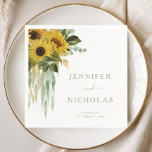 Boda de girasoles florales verdes elegantes
