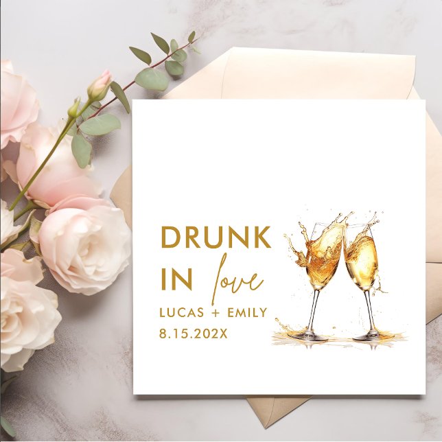 Servilleta De Papel Boda De Glass Personalizado De Borracho En Amor (Subido por el creador)