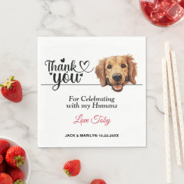 Servilleta De Papel Boda de Golden Retriever Gracias