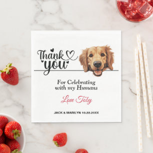 Servilleta De Papel Boda de Golden Retriever Gracias