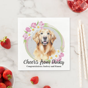 Servilleta De Papel Boda de Golden Retriever Napkin con foto de perros