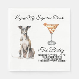 Servilleta De Papel Boda de Greyhound italiano Sintonías de bebida