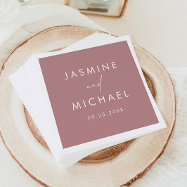 Servilleta De Papel Boda de guión moderno Dusty Rose