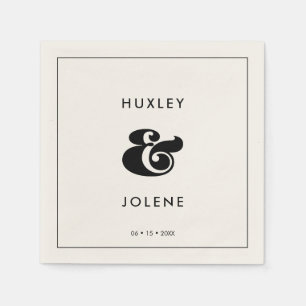 Servilleta De Papel Boda de guión retro de vintage