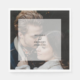 Servilleta De Papel Boda de guión simple elegante de superposición de