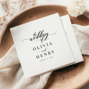 Servilleta De Papel Boda de guiones elegantes clásicos