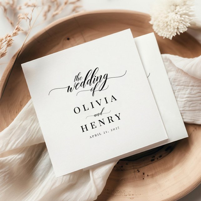 Servilleta De Papel Boda de guiones elegantes clásicos (Subido por el creador)