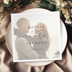 Servilleta De Papel Boda de guiones romántico y simple